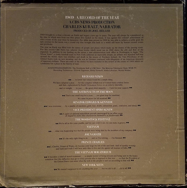 Charles Kuralt : 1969: A Record Of The Year (LP, Album, Ltd)