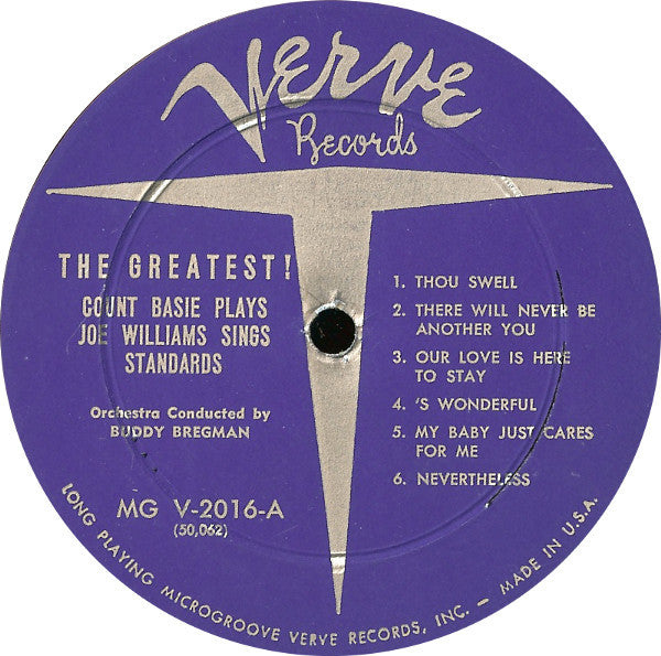 Count Basie : The Greatest! Count Basie Plays...Joe Williams Sings Standards (LP, Album, Mono, Blu)