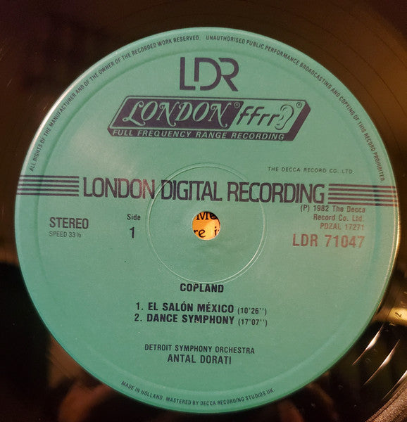 Copland*, The Detroit Symphony*, Antal Dorati : Dance Symphony / El Salón México / Four Episodes From Rodeo / Fanfare For The Common Man (LP)