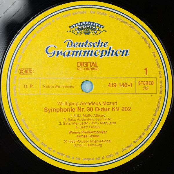 Wolfgang Amadeus Mozart - Wiener Philharmoniker, James Levine (2) : Symphonien Nos. 30 • 31 "Pariser" • 32 (LP)