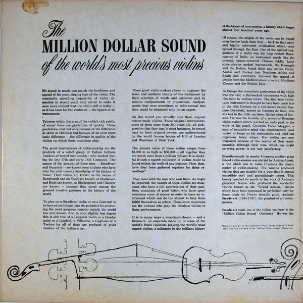 Enoch Light And His Orchestra : The Million Dollar Sound Of The World's Most Precious Violins (LP)