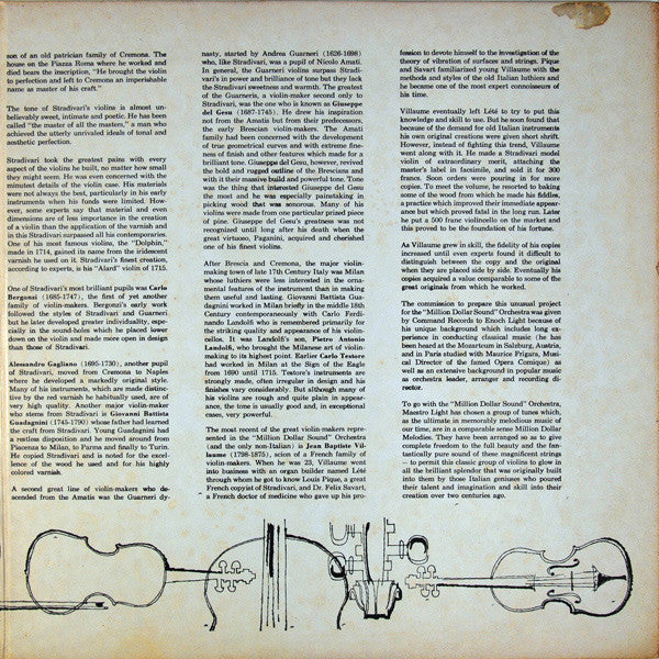 Enoch Light And His Orchestra : The Million Dollar Sound Of The World's Most Precious Violins (LP)