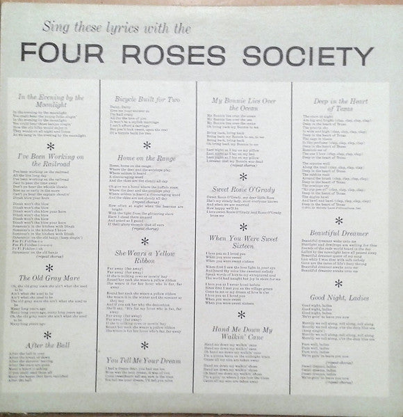 Four Roses Society : Sing With The Four Roses Society (LP)