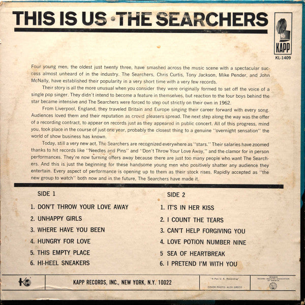 The Searchers : This Is Us (LP, Album, Mono, RCA)