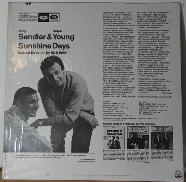 Tony Sandler & Ralph Young* : Sunshine Days (LP, Album, Scr)