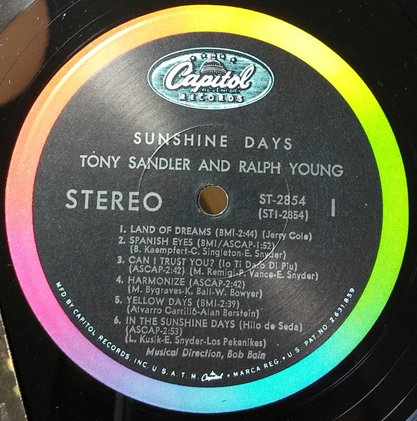 Tony Sandler & Ralph Young* : Sunshine Days (LP, Album, Scr)