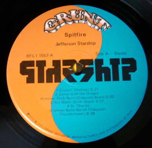 Jefferson Starship : Spitfire (LP, Album, RP, Ind)