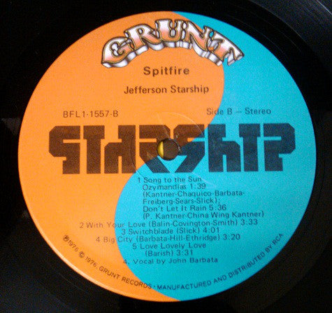 Jefferson Starship : Spitfire (LP, Album, RP, Ind)