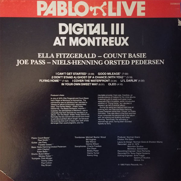 Ella Fitzgerald, Count Basie, Joe Pass, Niels-Henning Ørsted Pedersen : Digital III At Montreux (LP, Album, Red)