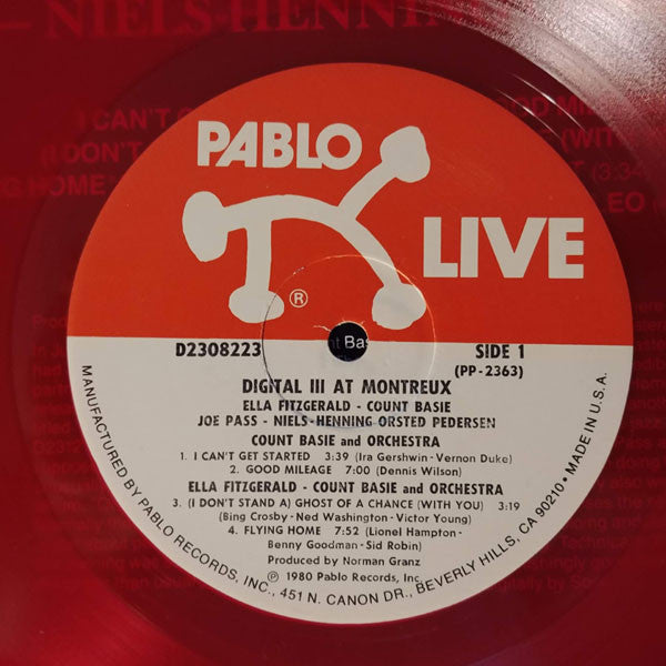 Ella Fitzgerald, Count Basie, Joe Pass, Niels-Henning Ørsted Pedersen : Digital III At Montreux (LP, Album, Red)