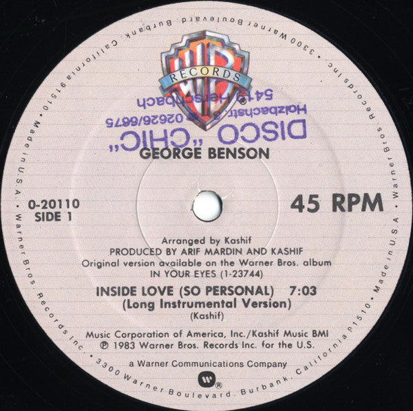George Benson : Inside Love (So Personal) (12", Maxi)