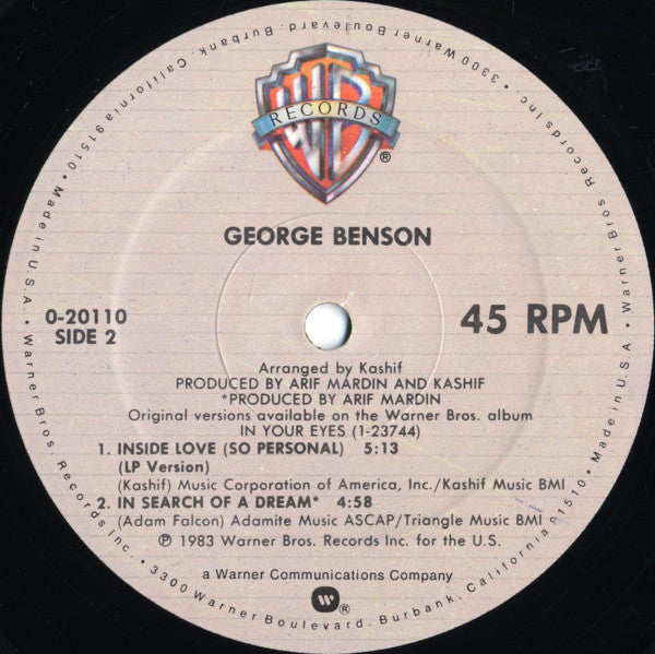 George Benson : Inside Love (So Personal) (12", Maxi)