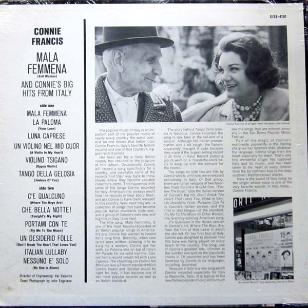 Connie Francis : Mala Femmena (Evil Woman) & Connie's Big Hits From Italy (LP, Album)
