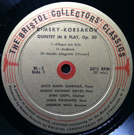 Rimsky-Korsakov*, Janáček* - Jesus Maria Sanroma, Members of the Boston Woodwind Quintet*, Leonid Hambro, The Boston Brass Ensemble* assisted by James Pappoutsakis, Eric Simon : Quintet In B Flat, Op. 20 / Capriccio (LP, Mono, Gat)
