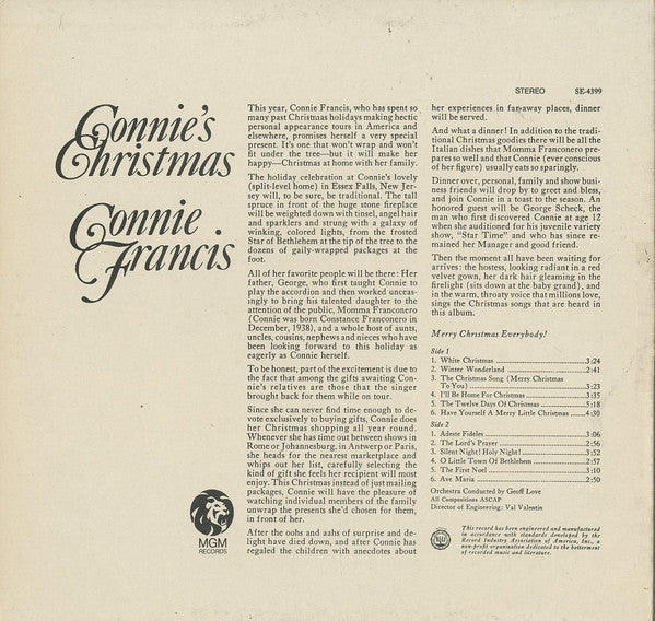 Connie Francis : Connie's Christmas (LP)