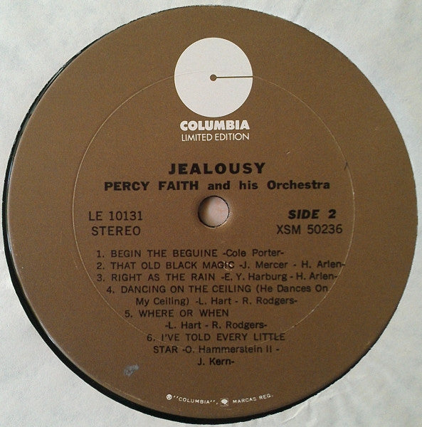 Percy Faith And His Orchestra* : Jealousy (LP, Album, RE)