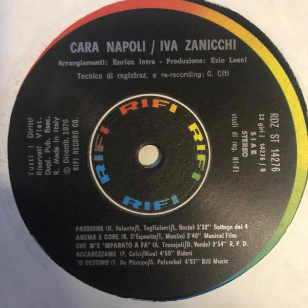 Iva Zanicchi : Cara Napoli (LP, Album, Gat)