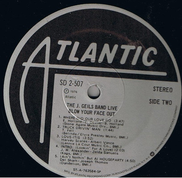 The J. Geils Band : Live - Blow Your Face Out (2xLP, Album, SP)