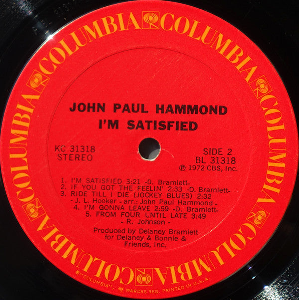 John Paul Hammond : I'm Satisfied (LP, Album)