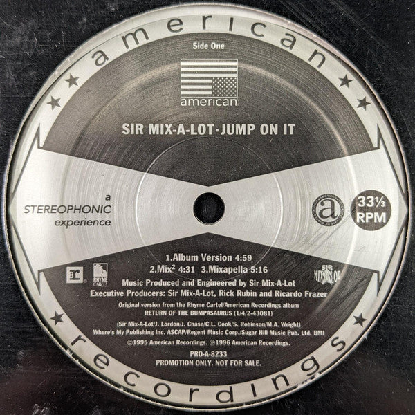 Sir Mix-A-Lot : Jump On It (12", Maxi)