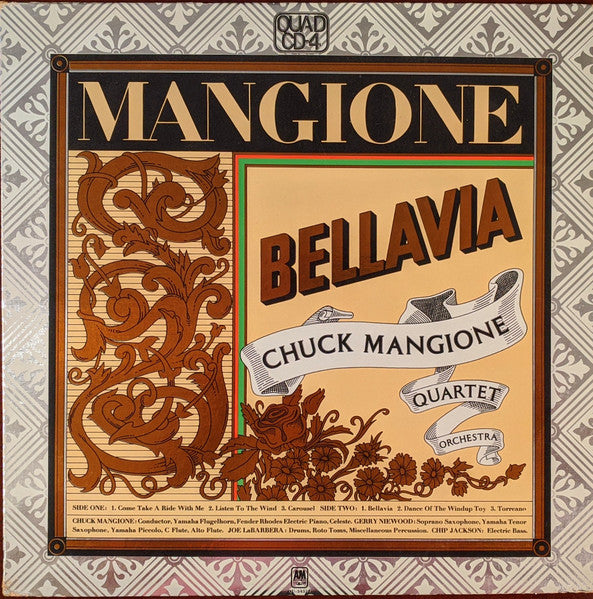 Chuck Mangione : Bellavia (LP, Album, Quad, CD-)