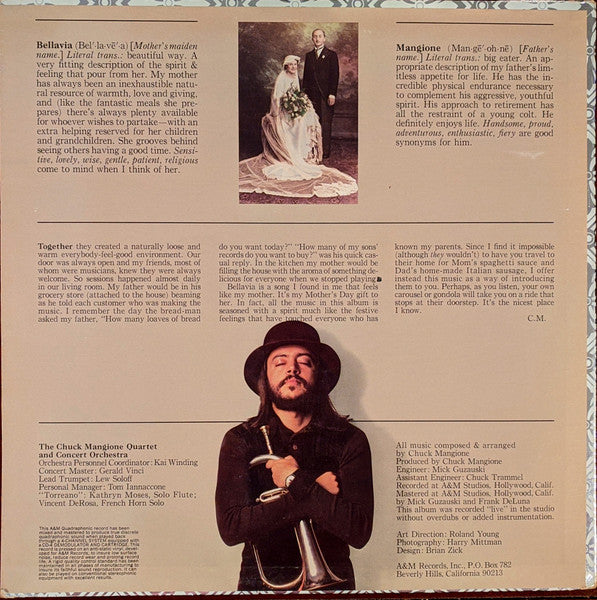 Chuck Mangione : Bellavia (LP, Album, Quad, CD-)