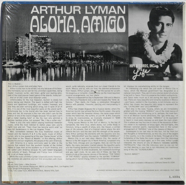 Arthur Lyman : Aloha, Amigo (LP, Album, Mono)