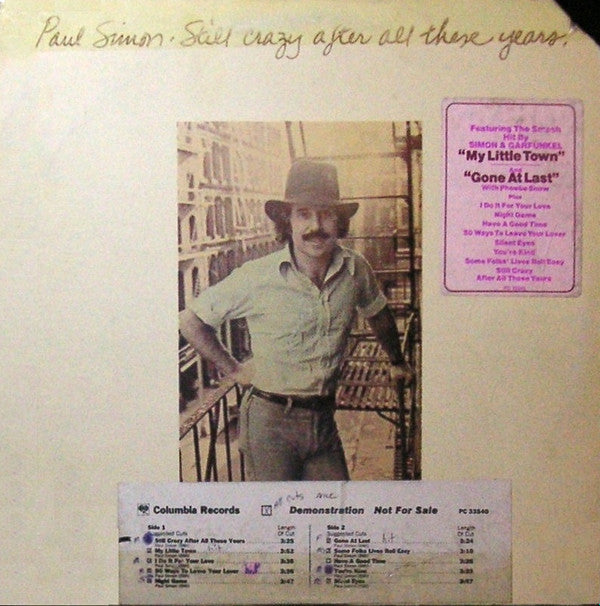 Paul Simon : Still Crazy After All These Years (LP, Album, Promo)