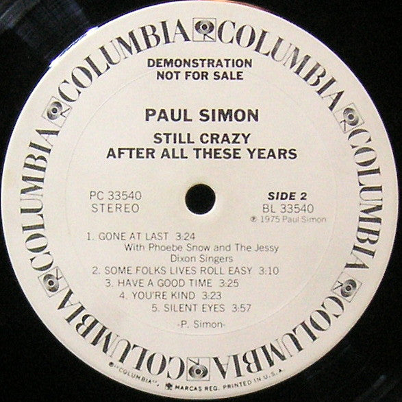 Paul Simon : Still Crazy After All These Years (LP, Album, Promo)