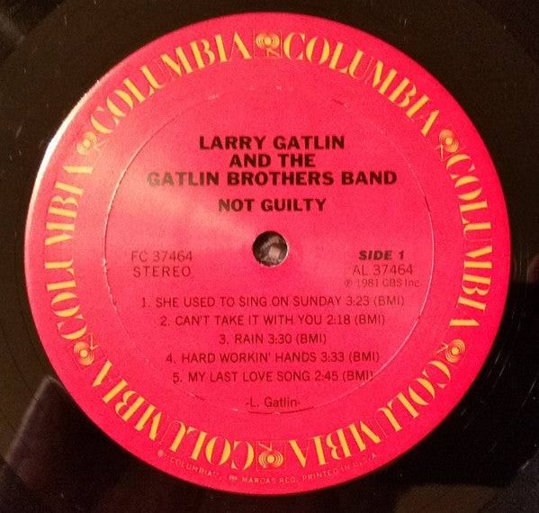 Larry Gatlin & The Gatlin Brothers Band* : Not Guilty (LP, Album, Ter)