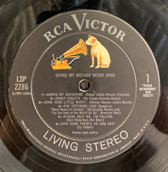Homer & Jethro* : Songs My Mother Never Sang (LP, Album, Ind)