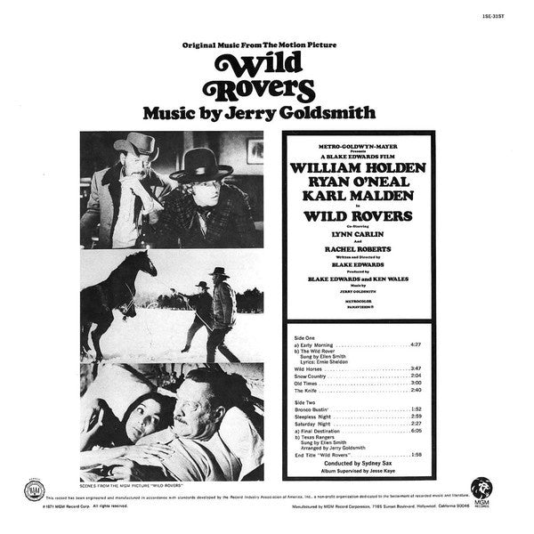 Jerry Goldsmith : Wild Rovers - Original Music From The Motion Picture (LP, Album)