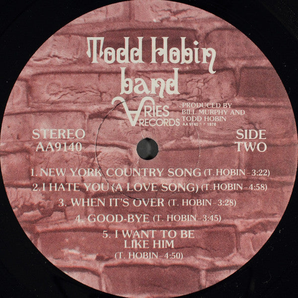 Todd Hobin Band : Todd Hobin Band (LP, Album)
