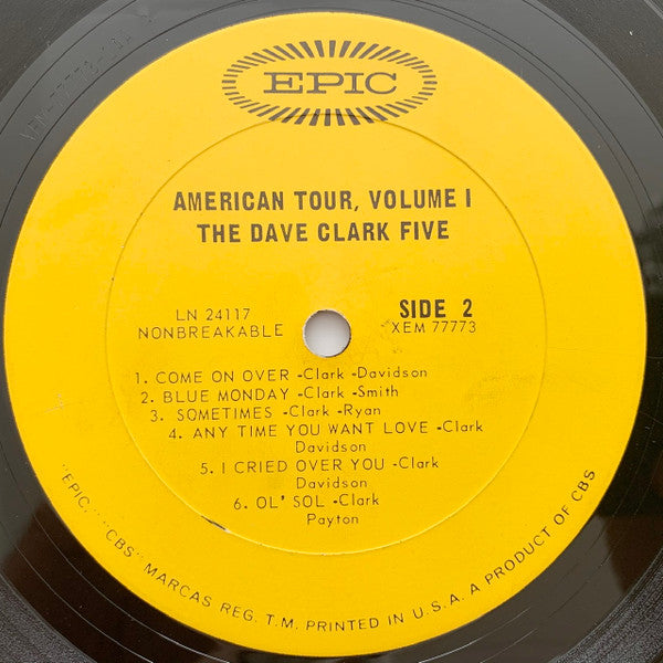 The Dave Clark Five : American Tour, Volume 1 (LP, Album)
