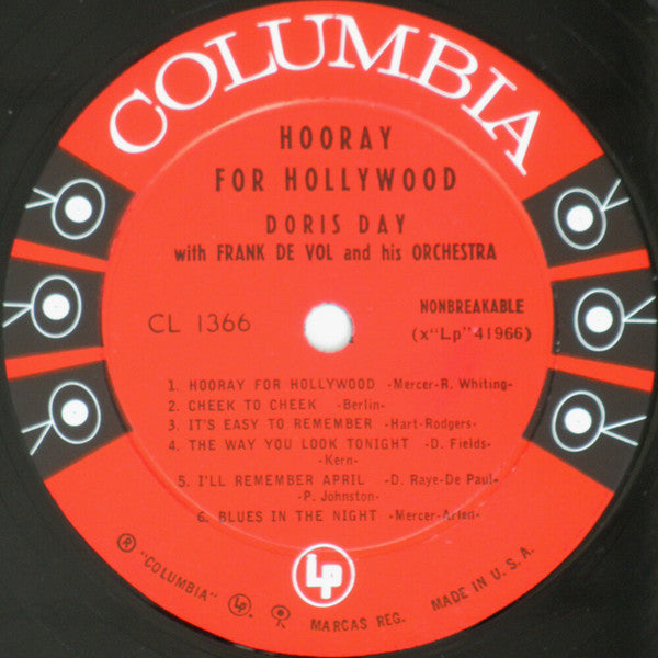 Doris Day : Hooray For Hollywood (LP, Album, Mono, Ter)