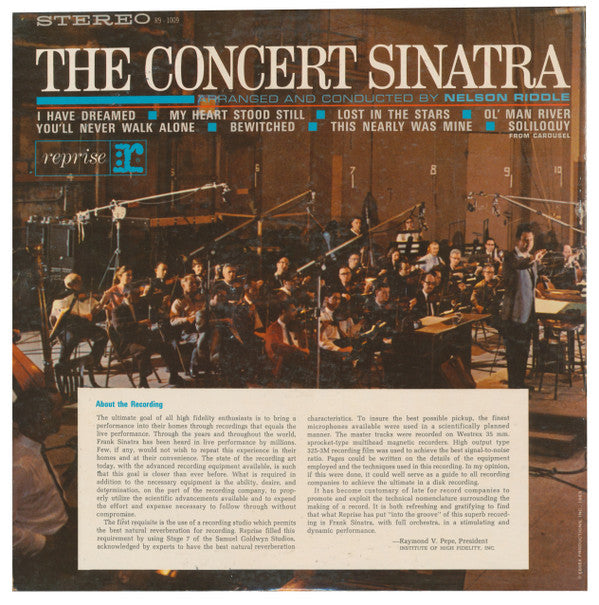 Frank Sinatra : The Concert Sinatra (LP, Album, Gat)