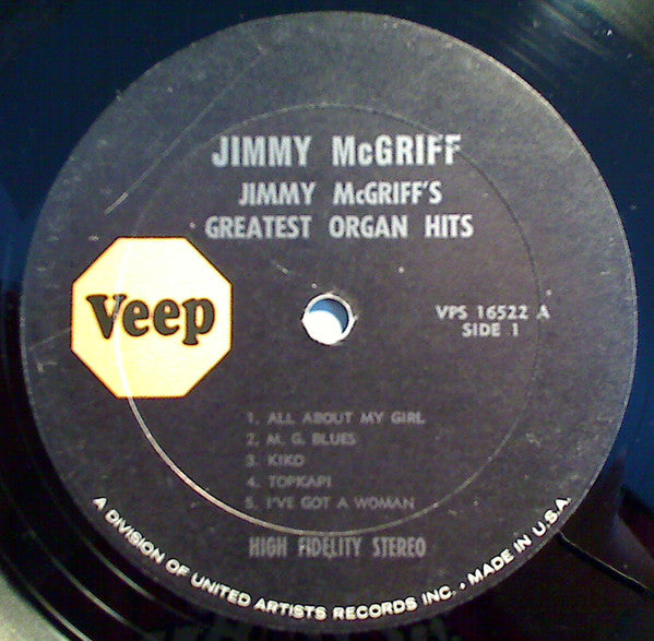 Jimmy McGriff : Jimmy McGriff's Greatest Organ Hits (LP, Comp, RE)