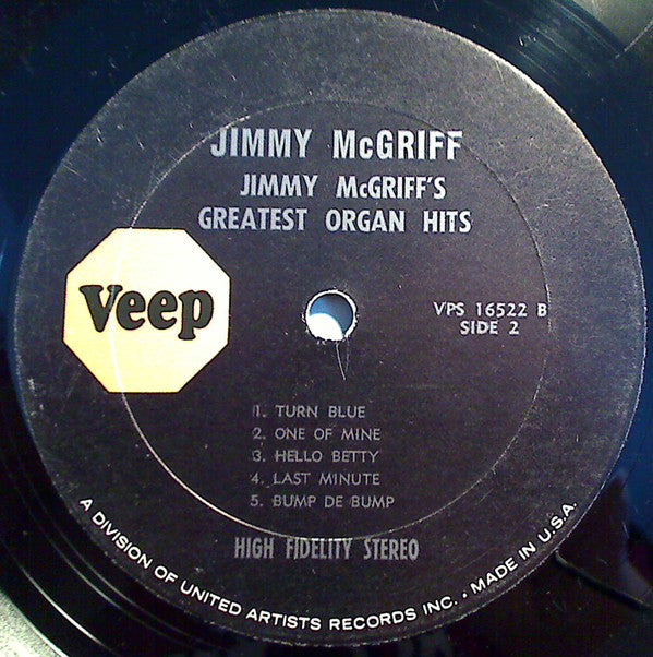 Jimmy McGriff : Jimmy McGriff's Greatest Organ Hits (LP, Comp, RE)