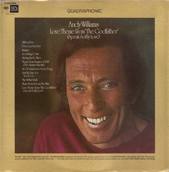 Andy Williams : Love Theme From "The Godfather" (LP, Album, Quad)