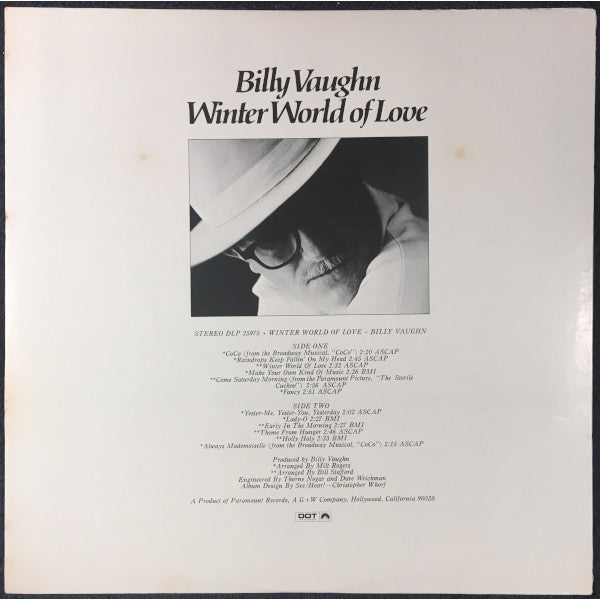 Billy Vaughn : Winter World Of Love (LP, Album, Club, Jac)