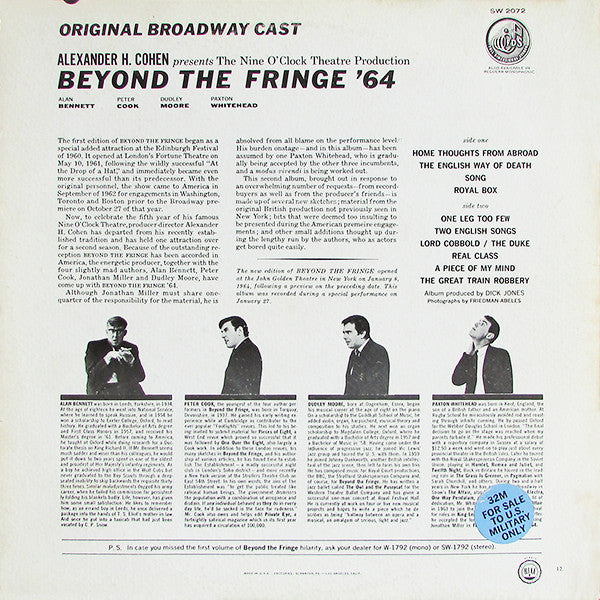 Beyond The Fringe : Beyond The Fringe '64 Volume 2 (LP, Album, RE)