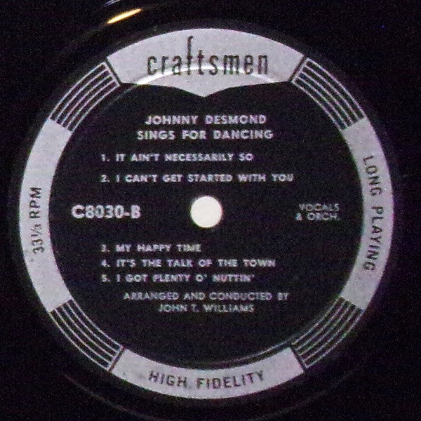 Johnny Desmond : Sings For Dancing (LP, Mono)