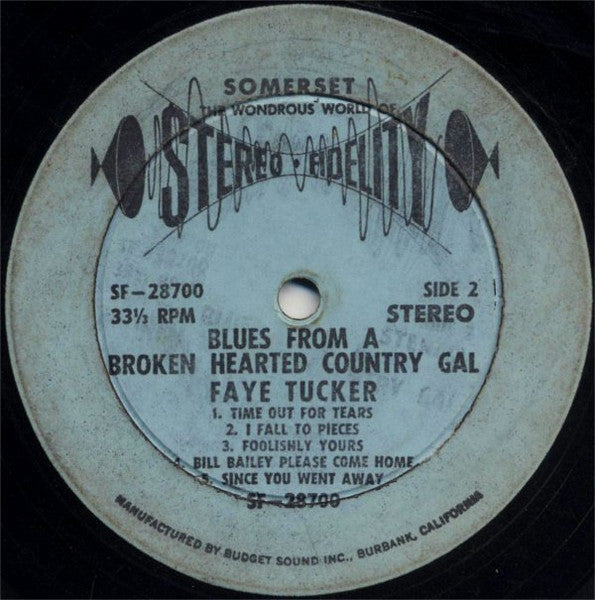 Faye Tucker : Blues From A Broken Hearted Country Gal (LP, Album)