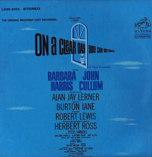 Barbara Harris (2) And John Cullum : On A Clear Day You Can See Forever (Original Broadway Cast Recording) (LP, Album, Ind)