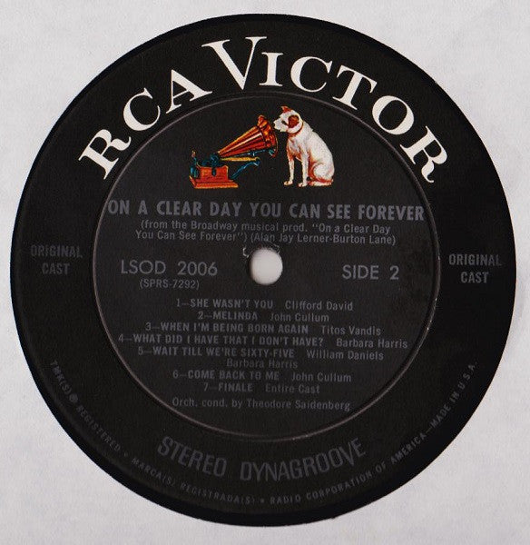 Barbara Harris (2) And John Cullum : On A Clear Day You Can See Forever (Original Broadway Cast Recording) (LP, Album, Ind)