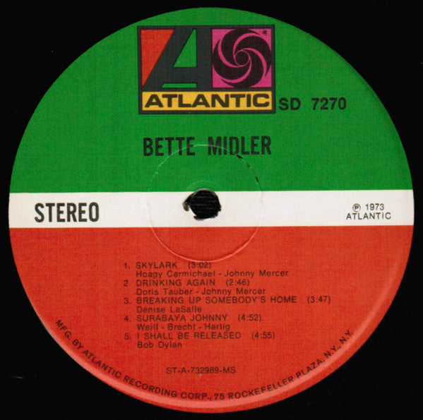 Bette Midler : Bette Midler (LP, Album, MS )