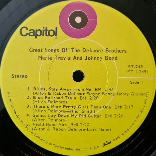 Merle Travis, Johnny Bond : Great Songs Of The Delmore Brothers (LP)