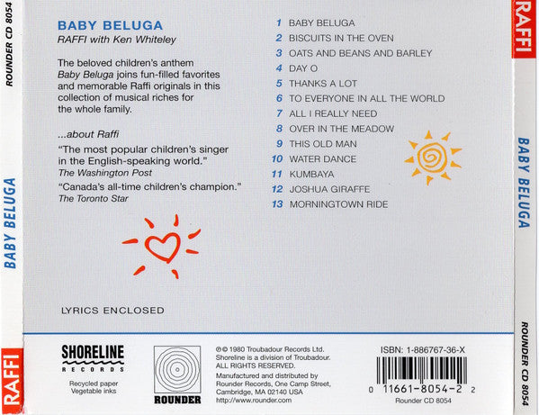 Raffi (2) With Ken Whiteley : Baby Beluga (CD, Album, RE, PMD)
