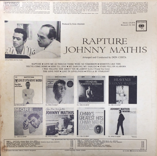Johnny Mathis : Rapture (LP, Album)