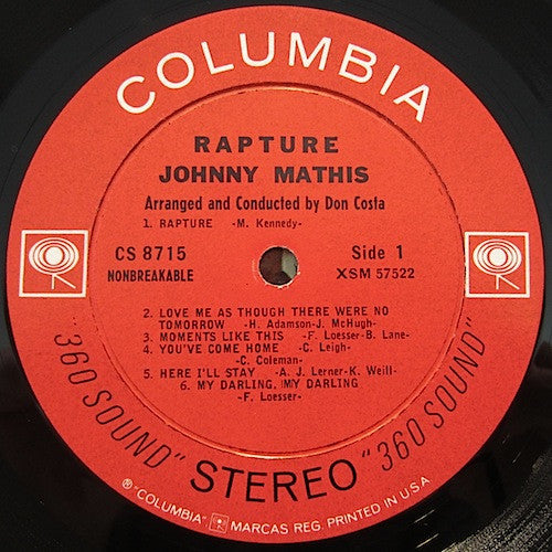 Johnny Mathis : Rapture (LP, Album)